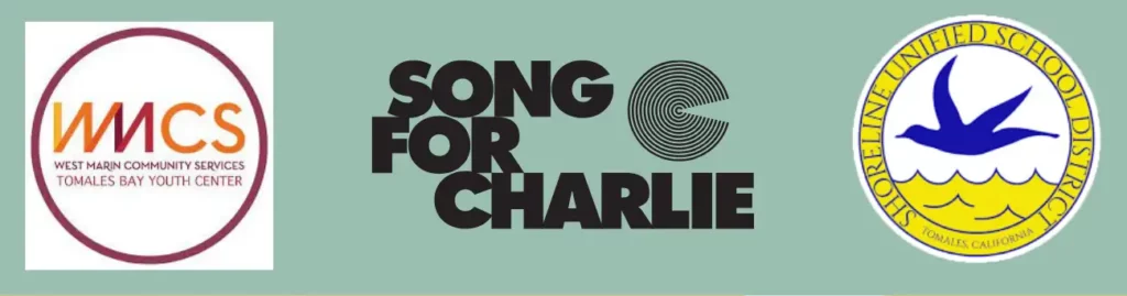 Sponsor logos: WMCS + Song for Charlie + Shoreline USD
