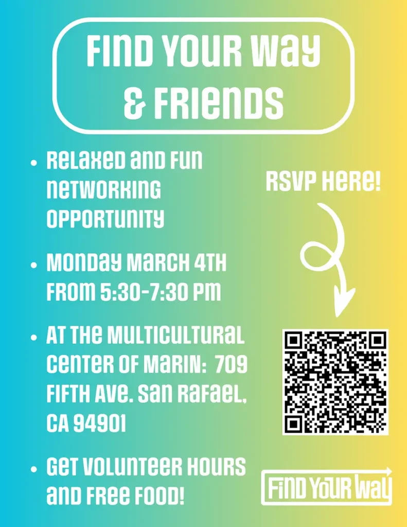 Find your way & friends event - Mon March 4, 5:30pm